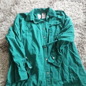 Maeve Teal Button Down Shirt